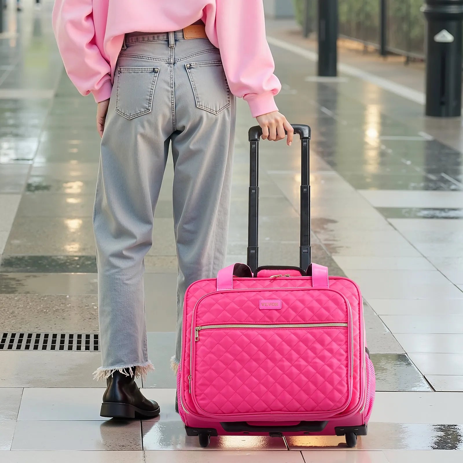 VEVOR Rolling Laptop Bag 17.3 Inch Wheeled Computer Bag for Travel Women Men