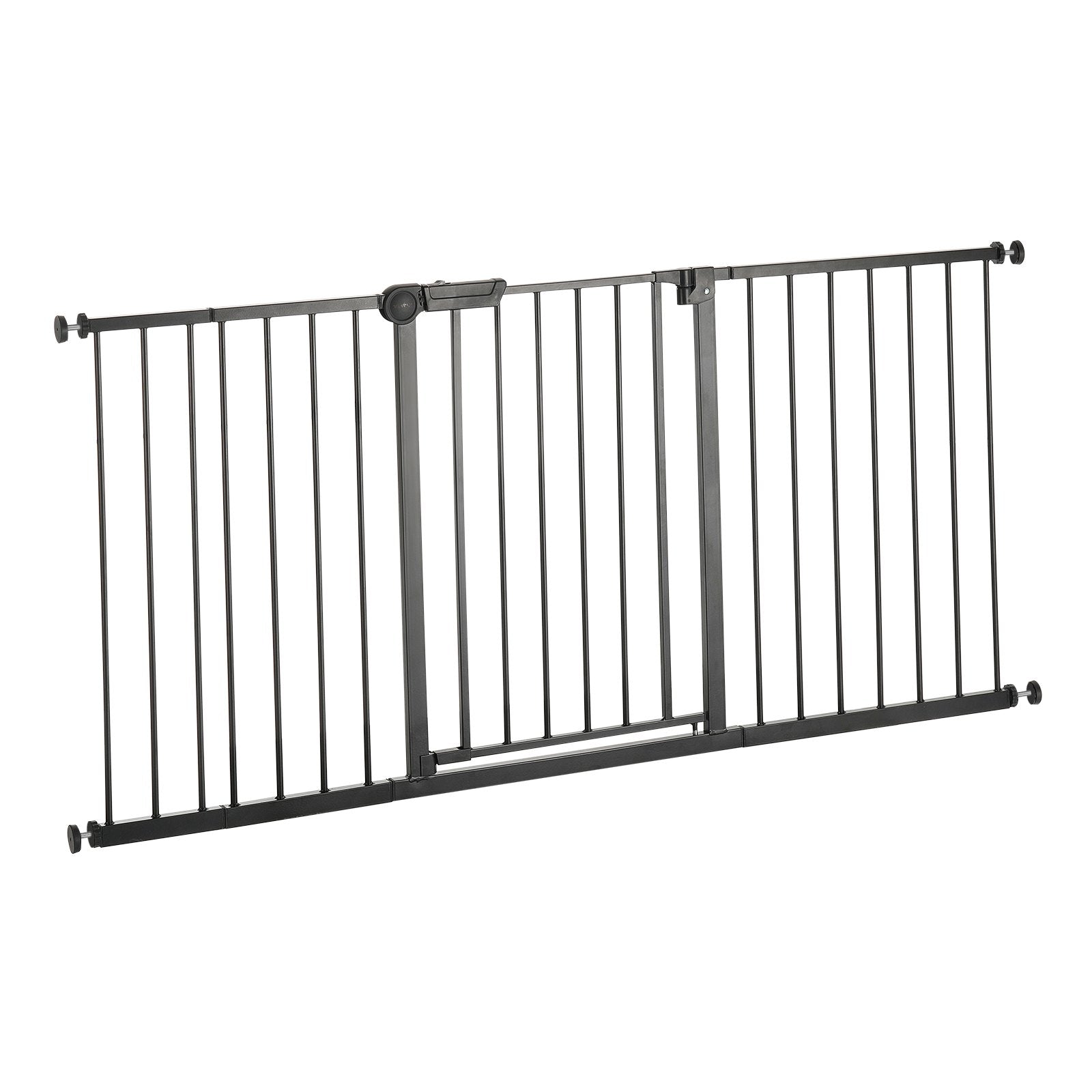 VEVOR Baby Gate 60.6-63.3 Inches Adjustable Width 30 Inches High Dog Gate Black
