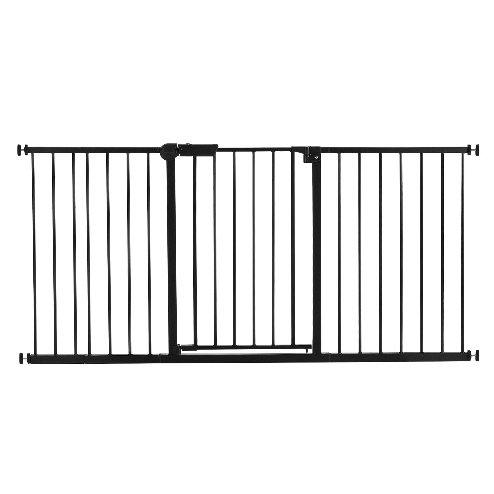 VEVOR Baby Gate 60.6-63.3 Inches Adjustable Width 30 Inches High Dog Gate Black