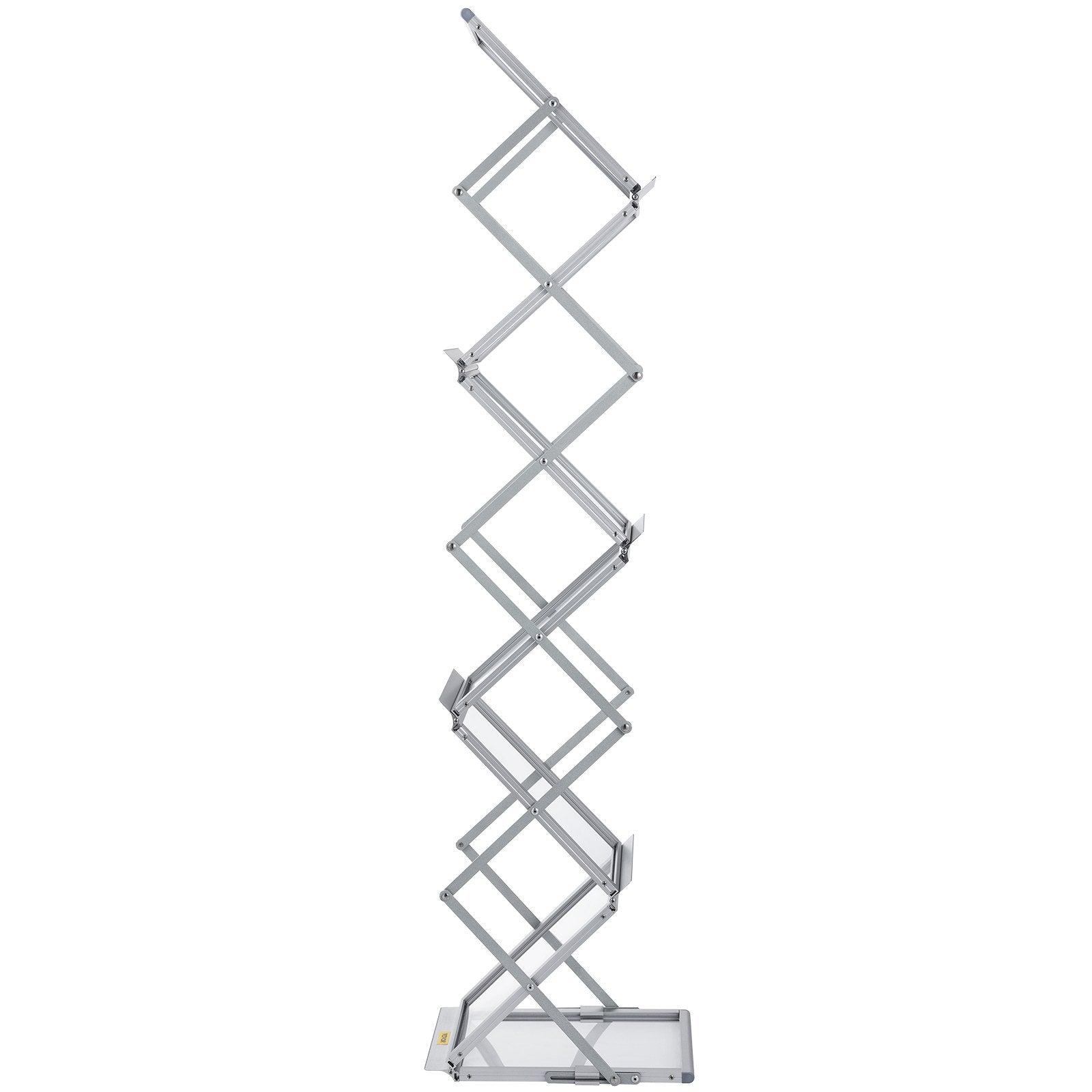 VEVOR Literature Rack, 6 Pockets, Pop up Aluminum Magazine Rack, Lightweight Catalog Holder Stand w/ Carrying Bag for Hotel, Trade Show, Exhibition, Office, Retail Store