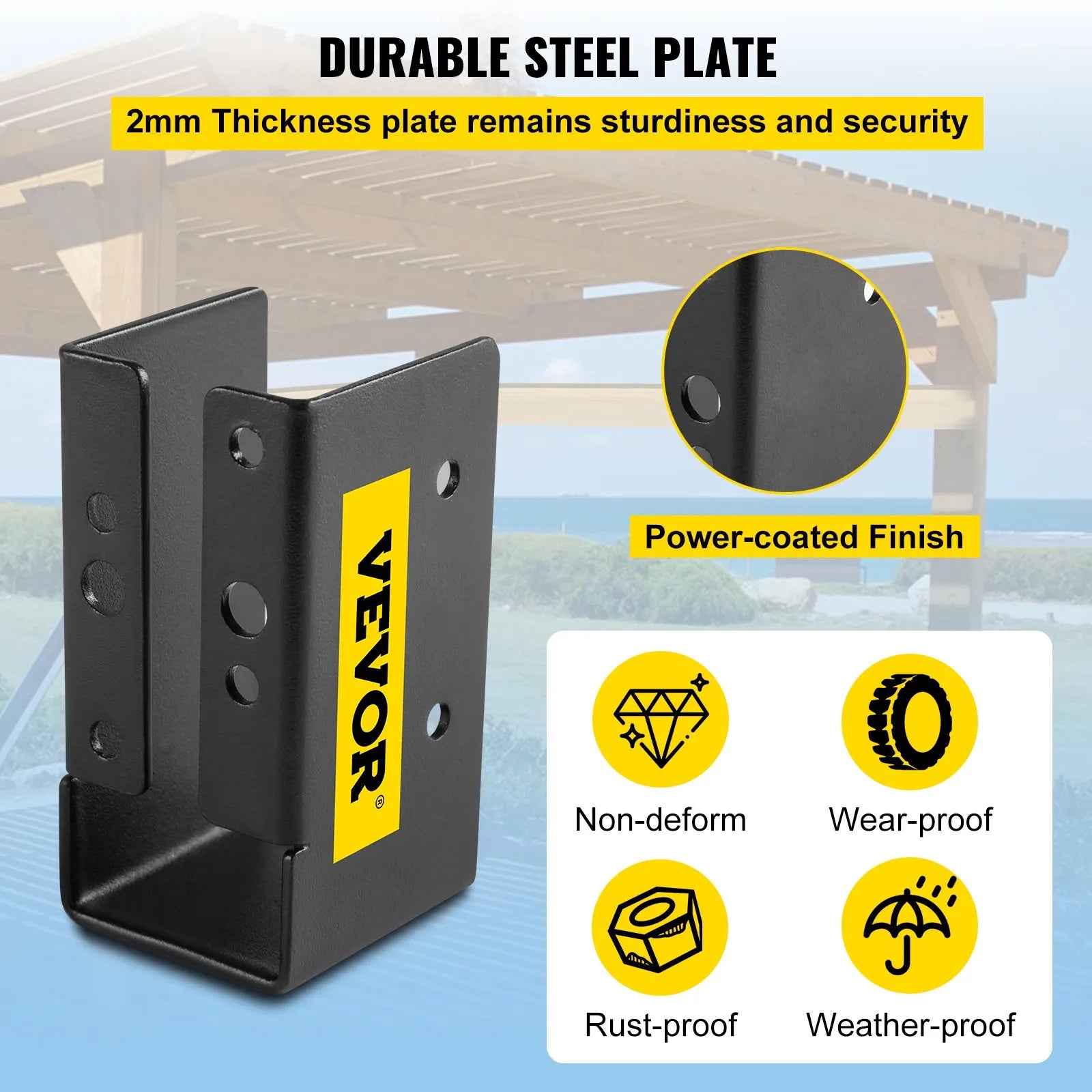 VEVOR Concealed Joist Hanger, 2"x4" Outdoor Accent Concealed-Flange, Pack of 24 Concealed Joist Bracket, Q235 Steel Plate Powder-Coated Concealed Face Mount Joist Hanger for 2"x4" Beam Swing, 3.7