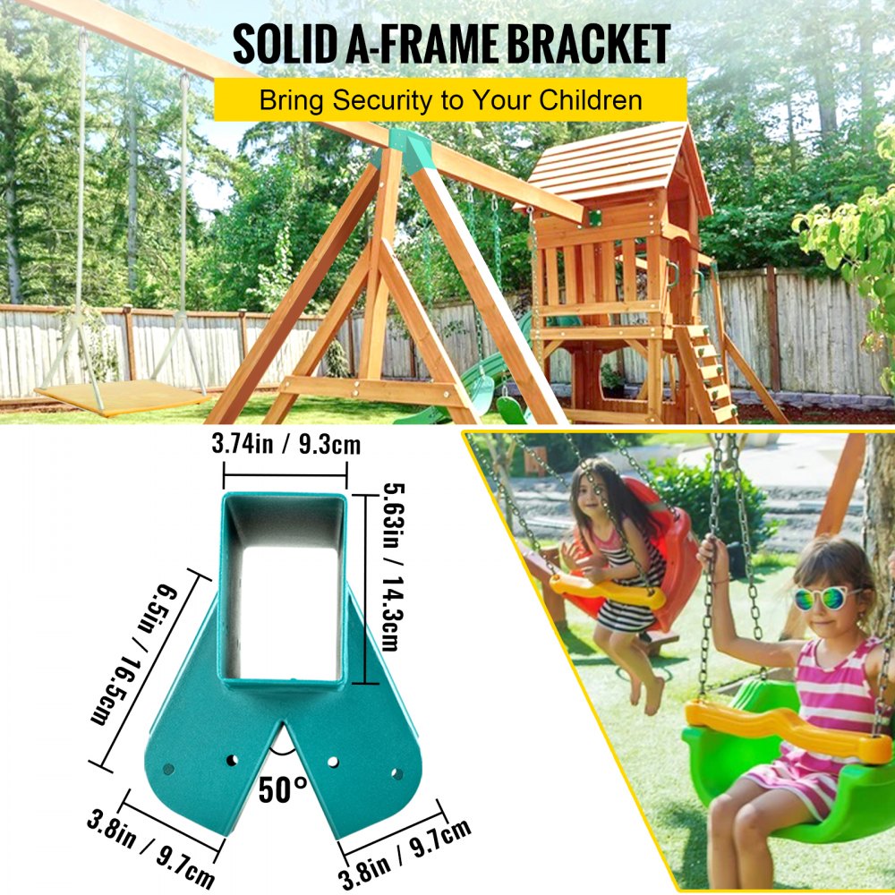 Vevor Swing Set Bracket Swing Bracket 12" A-frame Swing Set Middle Bracket-green