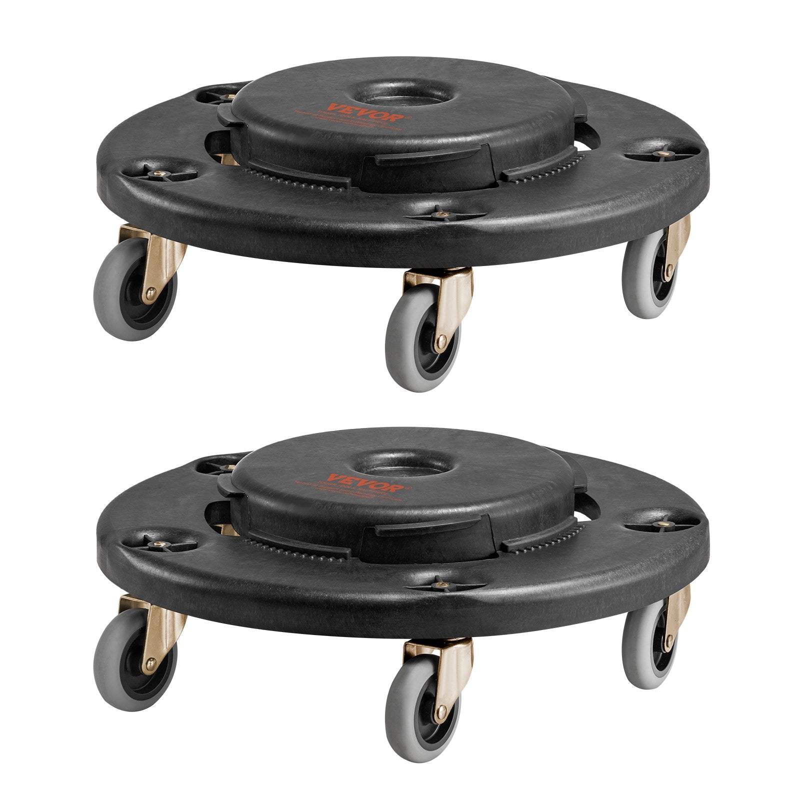 VEVOR 2 Packs Round Trash Can Dolly Fit 20, 32, 44, 55 Gal Garbage Container