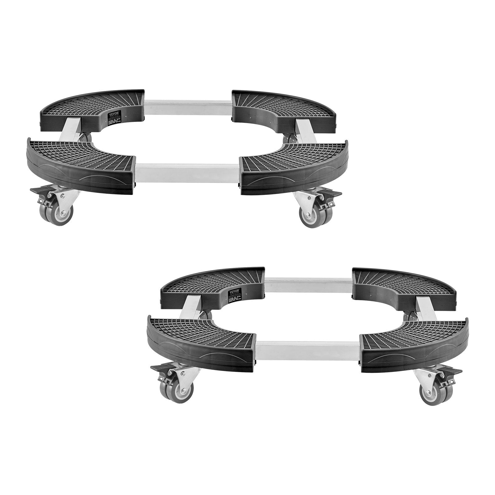 VEVOR 2 Packs Round Trash Can Dolly 15-22.8 in Adjustable Plastic Bin Dolly