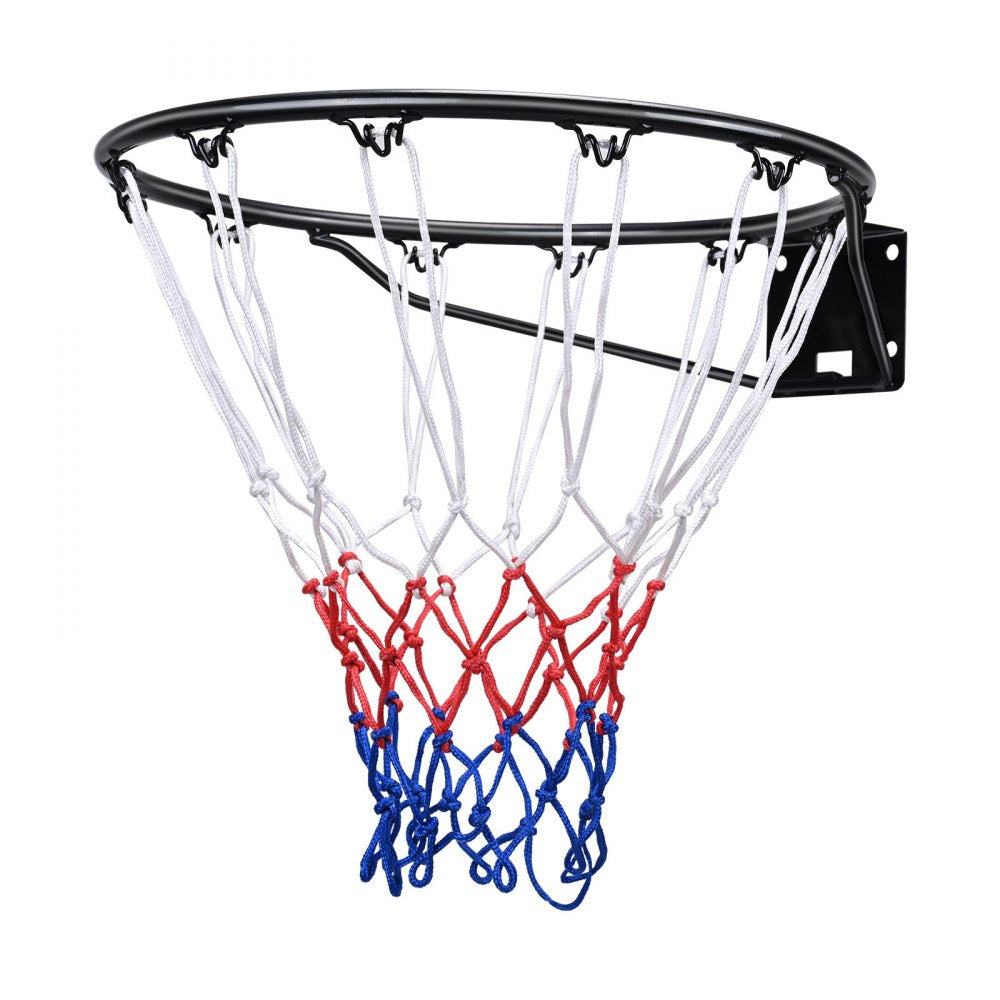 VEVOR Basketball Rim, Wall Door Mounted Basketball Hoop, Heavy Duty Q235 Basketball Flex Rim Goal Replacement with Net and Double Spring, Standard 18" Indoor Outdoor Hanging Hoop for Kids Adults