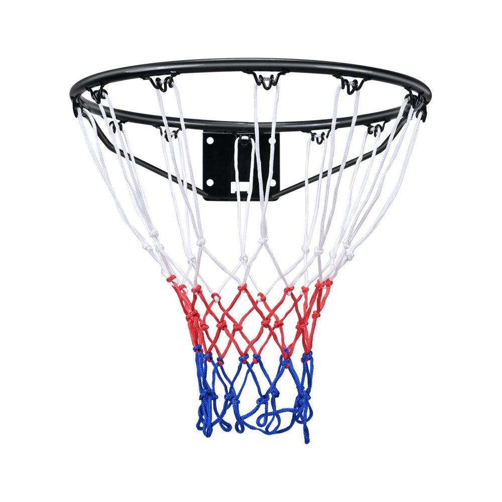 VEVOR Basketball Rim, Wall Door Mounted Basketball Hoop, Heavy Duty Q235 Basketball Flex Rim Goal Replacement with Net and Double Spring, Standard 18" Indoor Outdoor Hanging Hoop for Kids Adults