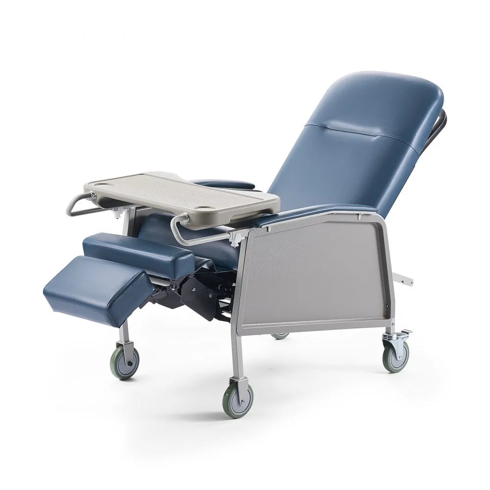 VEVOR Geri Chair Recliner 3-Position Reclining Geri Chair with Tray & 4 Wheels