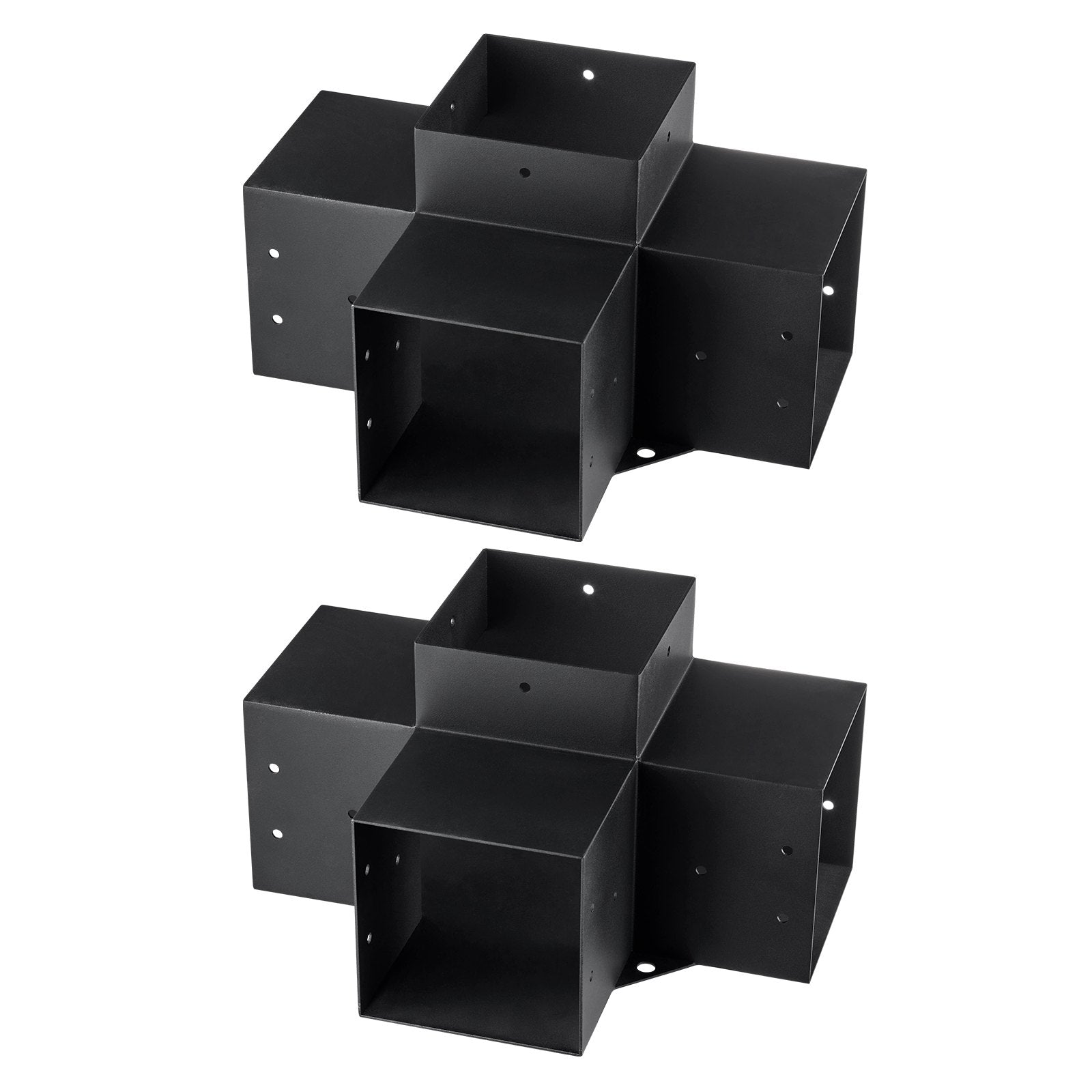 VEVOR Pergola Bracket Kit 6''x6'', 2pcs 4-Way Heavy Duty Corner Bracket Woodworks DIY Post Base Kit, Easy Installation Wooden Beams for Gazebos, Patio Pergolas, Log Cabin Outdoor Pergola Hardware