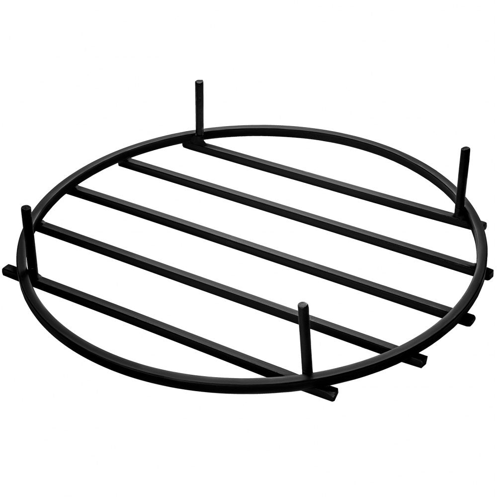 VEVOR Fire Pit Grate, Heavy Duty Iron Round Firewood Grate, Round Wood Fire Pit Grate 24\", Firepit Grate with Black Paint, Fire Grate with 4 Removable Legs for Burning Fireplace and Firepits