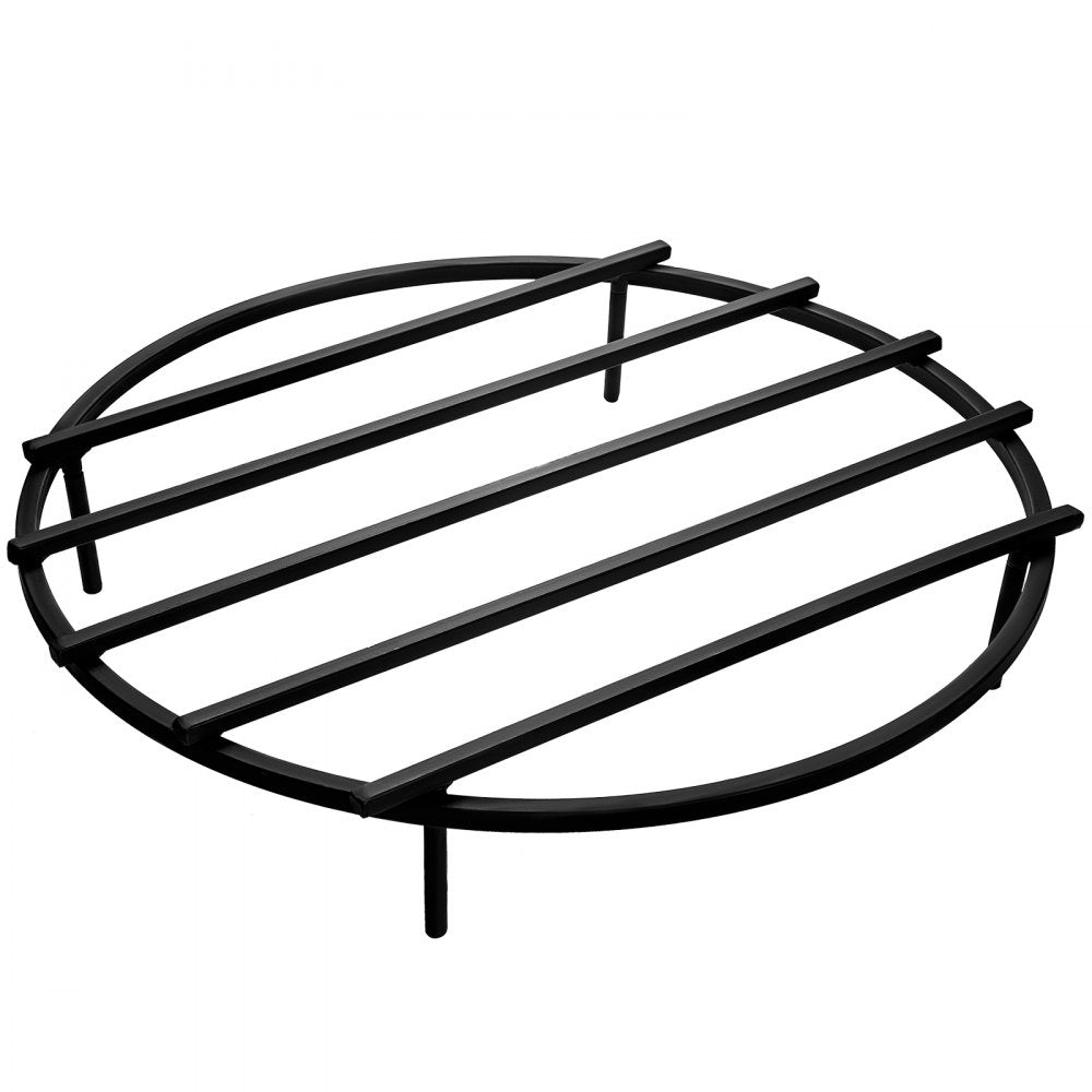 VEVOR Fire Pit Grate, Heavy Duty Iron Round Firewood Grate, Round Wood Fire Pit Grate 24\", Firepit Grate with Black Paint, Fire Grate with 4 Removable Legs for Burning Fireplace and Firepits