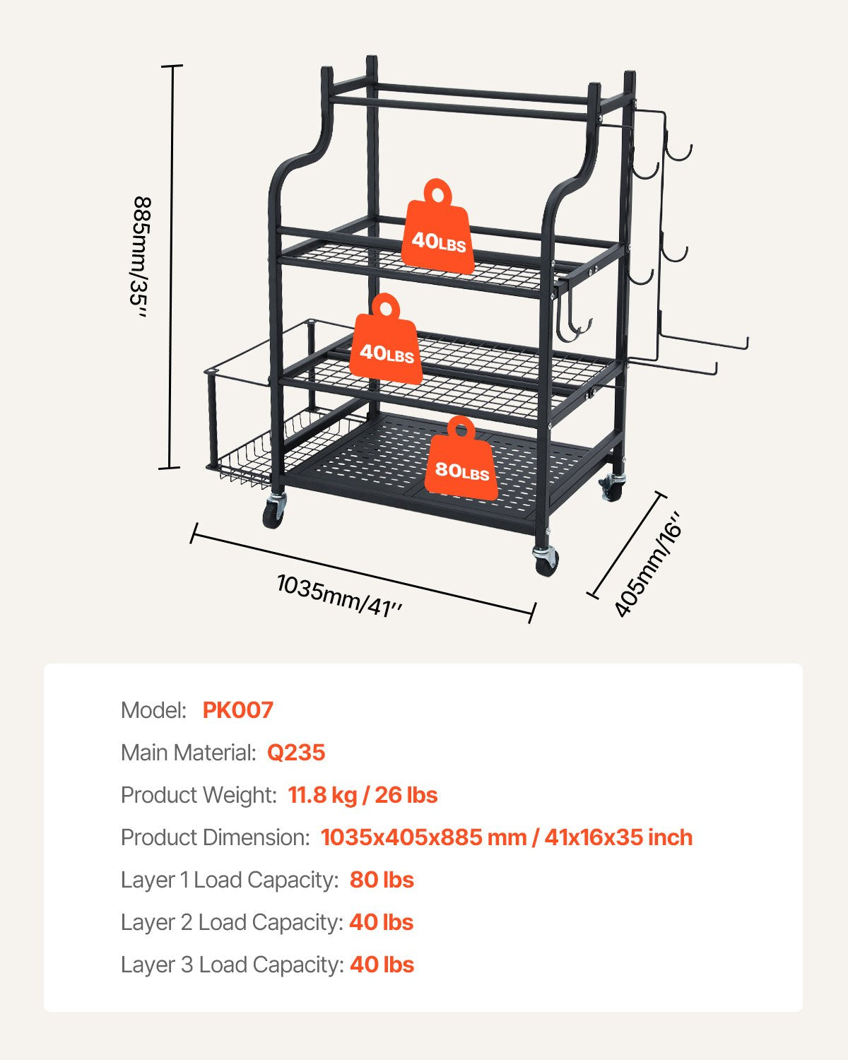 VEVOR Home Gym Workout Equipment Organizer Yoga Mat Storage Weight Rack Dumbbell