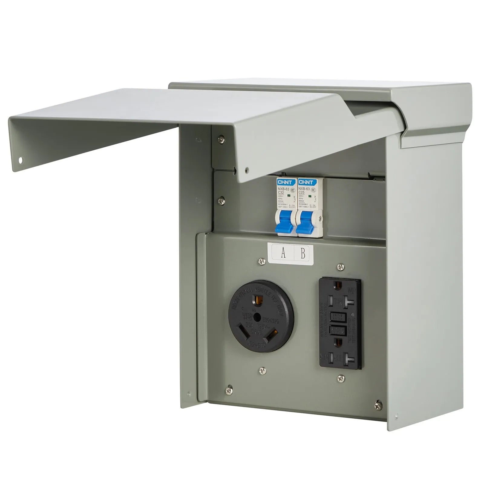 VEVOR Temporary Power Outlet Panel RV Electrical Panel 20 30 Amp RV Outlet Box