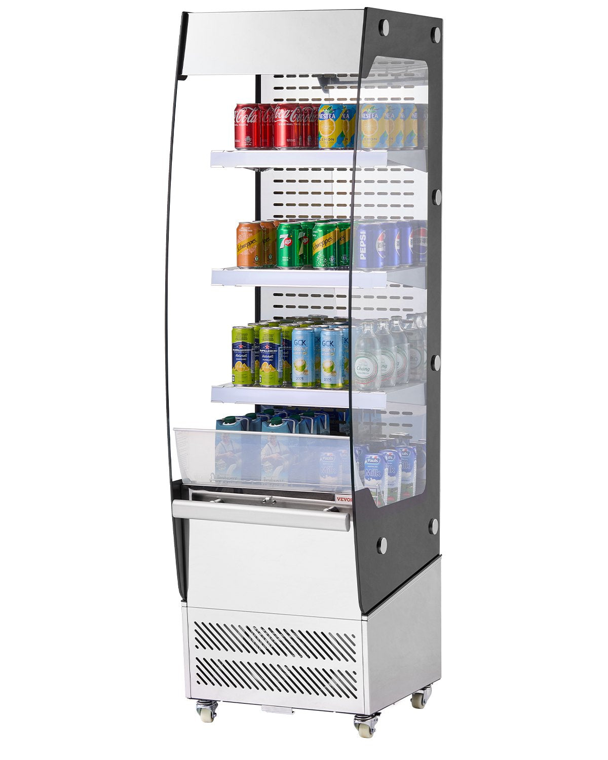 VEVOR Open Air Merchandiser 3-Tier Display Cooler with Air Curtain 7.8cu.ft.