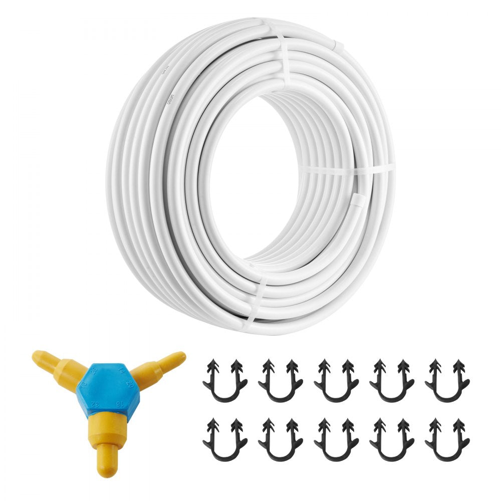 VEVOR PEX-AL-PEX Tube, 164 ft, 0.79'' Diameter Aluminum-Plastic Composite Pipe Oxygen Barrier Radiant Floor PEX Pipe, 0.08'' Thickness Radiant Heat Floor Plumbing Inner Aluminum Layer PEX Tubing Pipe