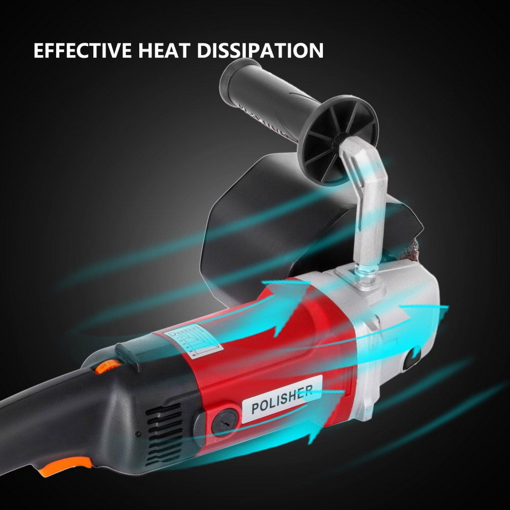VEVOR 1200W Burnishing Polishing Machine 500-3000 RPM Handle Polishing Machine 110V Wheel Polisher Sander Wire Drawing Machine with 4 Wheels
