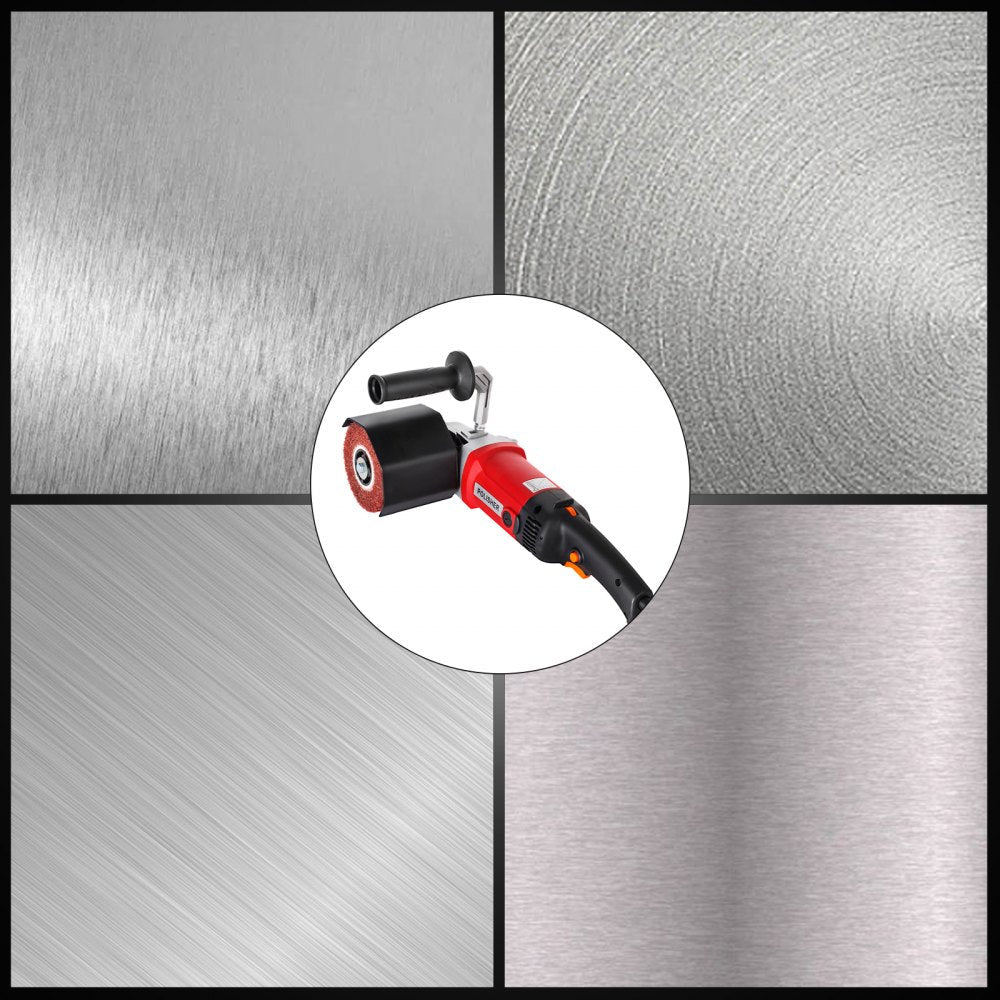 VEVOR 1200W Burnishing Polishing Machine 500-3000 RPM Handle Polishing Machine 110V Wheel Polisher Sander Wire Drawing Machine with 4 Wheels
