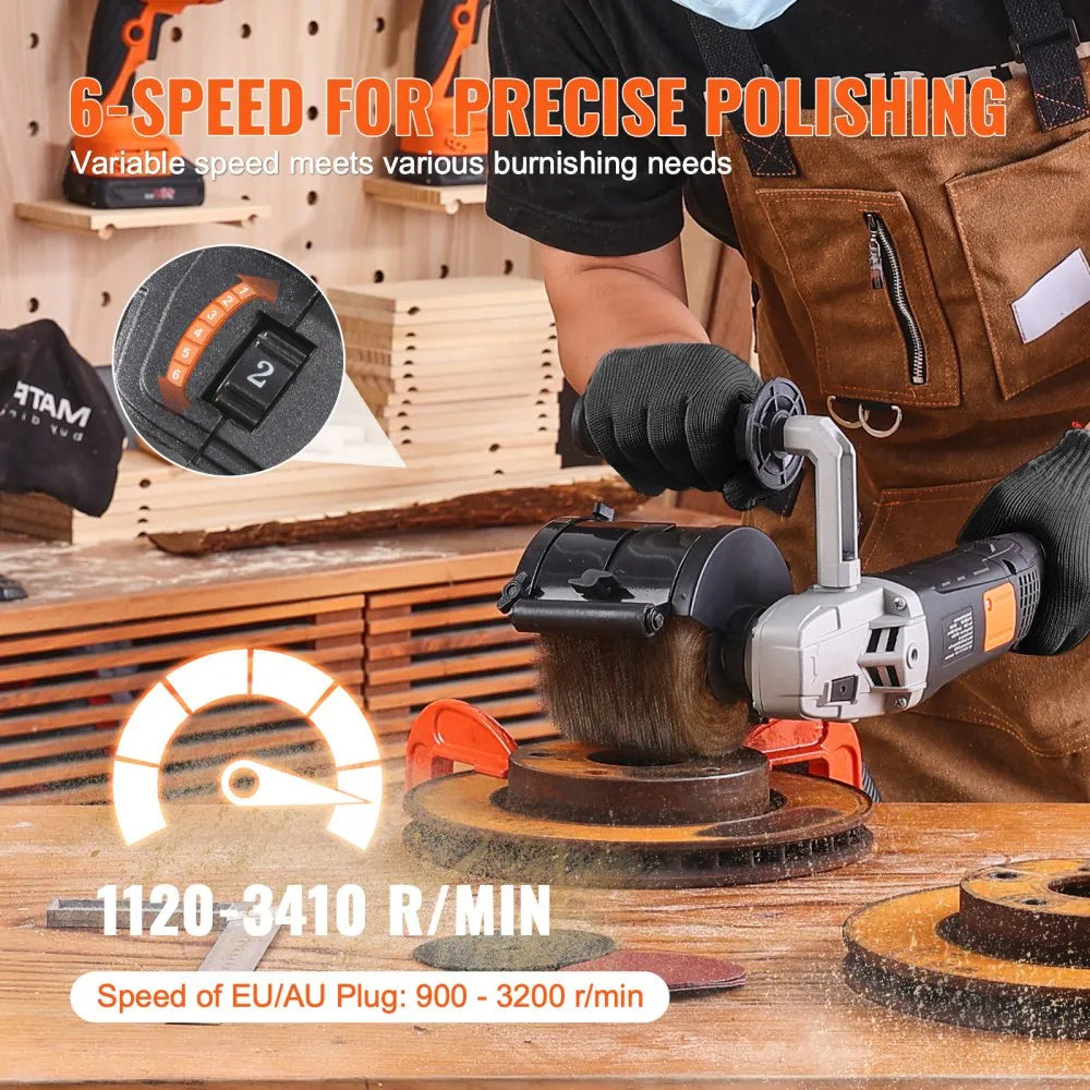 VEVOR Burnishing Polishing Machine 1300W 6-Speed Electric Metal Polisher Sander