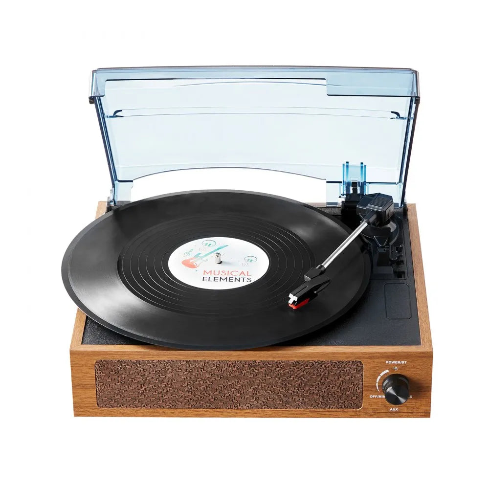 VEVOR Bluetooth Vinyl Record Player 3-Speed Belt Driven Turntable 3W Speakers