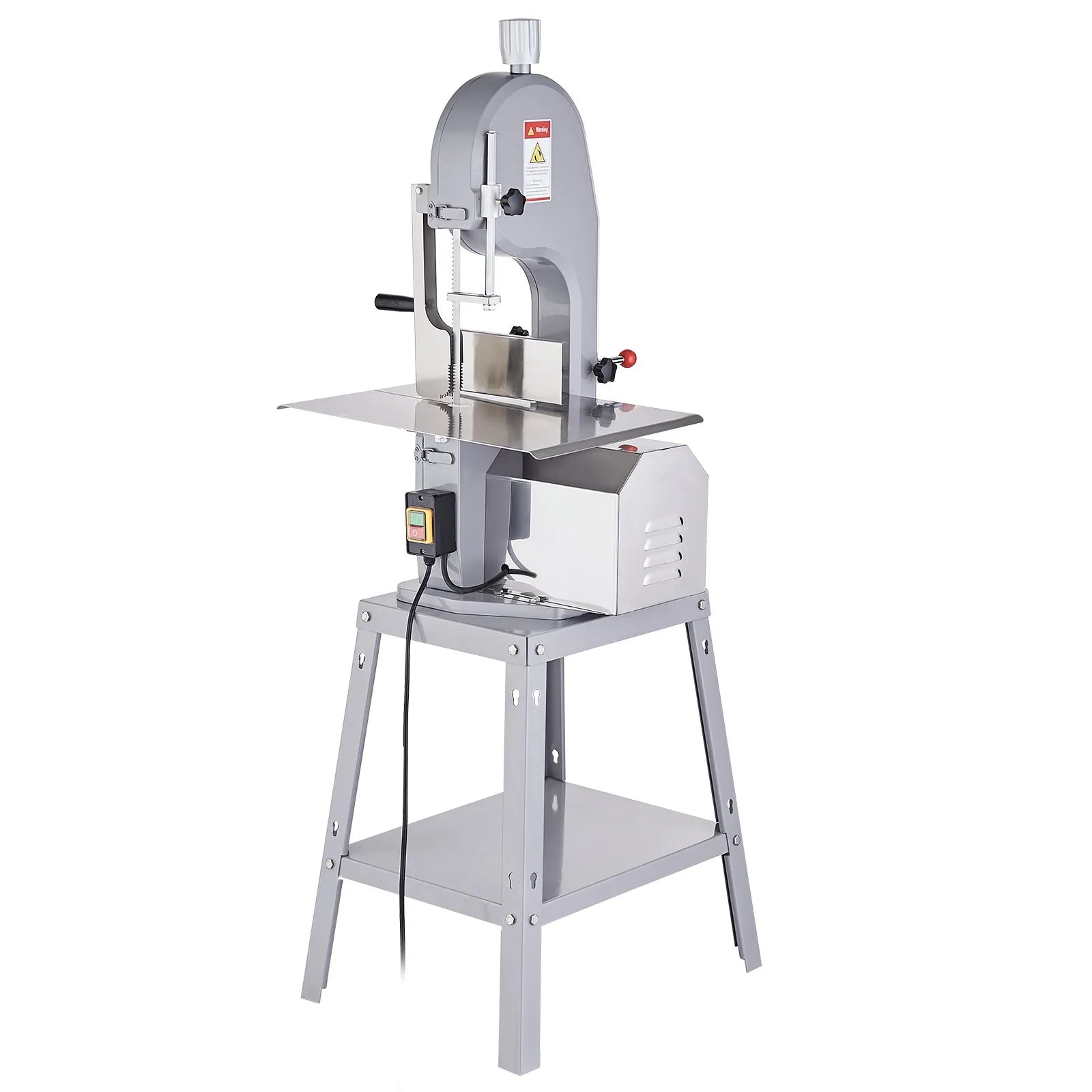 VEVOR Commercial Electric Meat Bandsaw, 1500W Stainless Steel Vertical Bone Sawing Machine, Workbeach 19.3" x 15", 0.16-7.9 Inch Cutting Thickness, Frozen Meat Cutter with 6 Blades for Rib Pork Beef
