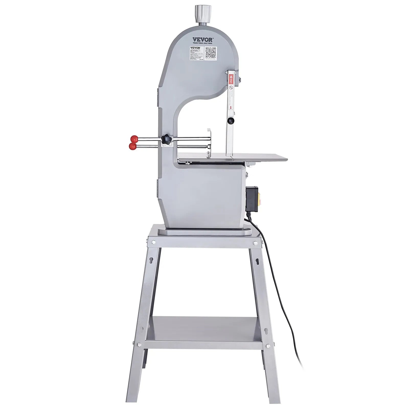 VEVOR Commercial Electric Meat Bandsaw, 1500W Stainless Steel Vertical Bone Sawing Machine, Workbeach 19.3" x 15", 0.16-7.9 Inch Cutting Thickness, Frozen Meat Cutter with 6 Blades for Rib Pork Beef