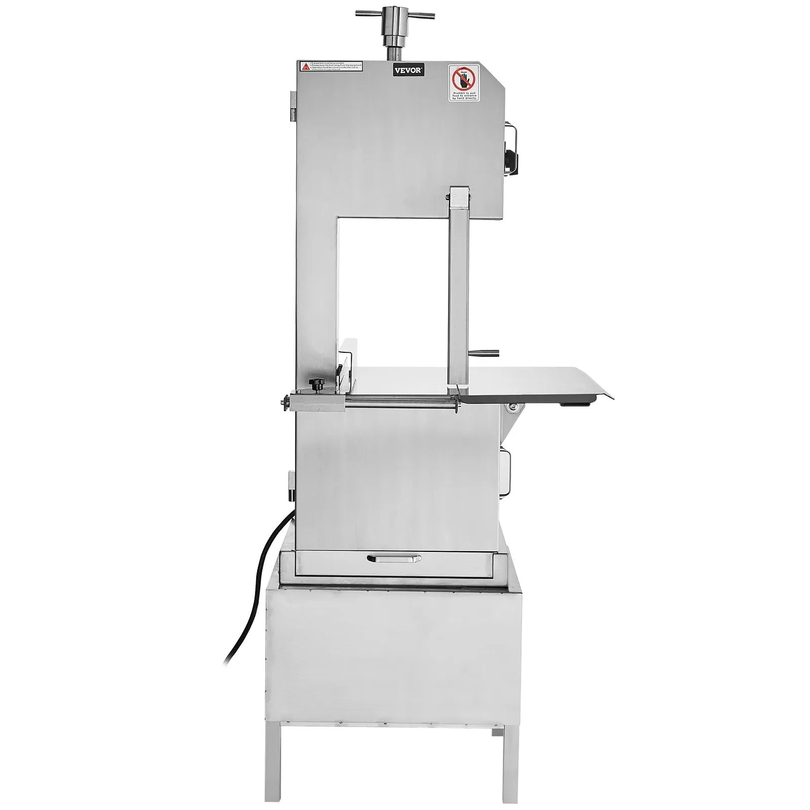 VEVOR Commercial Electric Meat Bandsaw, 2200W Stainless Steel Vertical Bone Sawing Machine, Workbeach 24.4" x 20.5", 0.16-8.7 Inch Cutting Thickness, Frozen Meat Cutter with 6 Blades for Rib Pork Beef