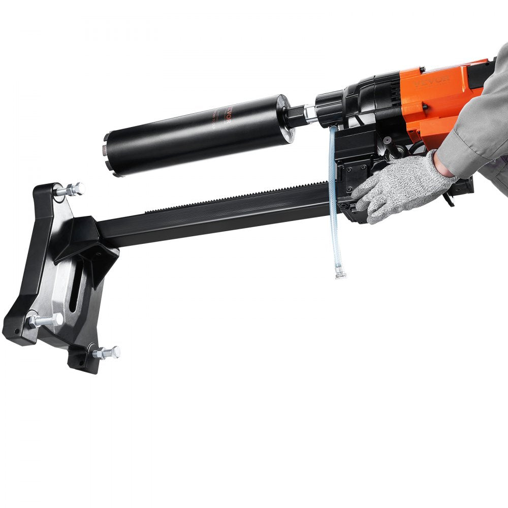 VEVOR Diamond Core Drilling Machine, 10in Wet Concrete Core Drill Rig with Stand Wheels, 750RPM Speed & 1-1/4" Thread & Lifting Handle, 10in Drilling Diameter for Concrete Brick Block Stone, 2500W