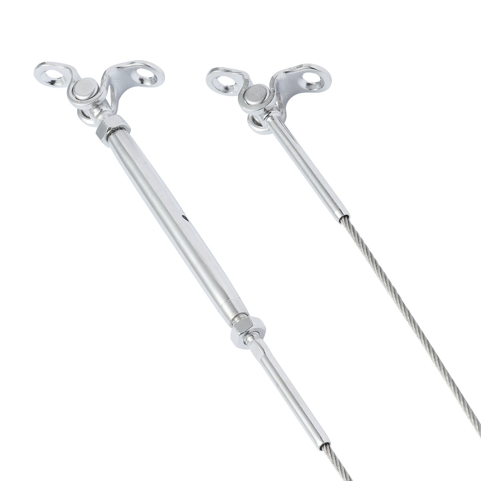 VEVOR T316 Stainless Steel Adjustable Angle 1/8" Cable Railing Kit/Hardware for Wood Post?Marine Grade for 1/8"Wire Rope,0-180-Degree Angle & Easy Installation, Silver (20 Pack)