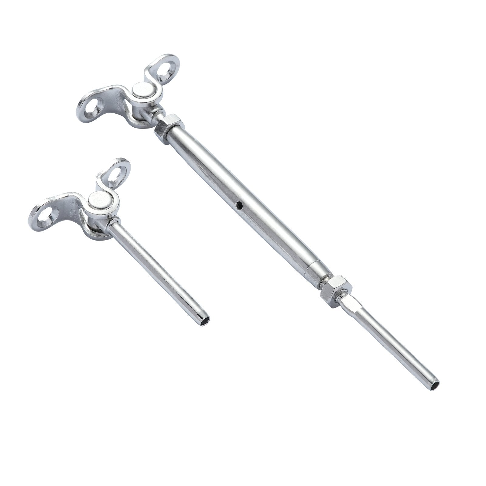 VEVOR T316 Stainless Steel Adjustable Angle 1/8" Cable Railing Kit/Hardware for Wood Post?Marine Grade for 1/8"Wire Rope,0-180-Degree Angle & Easy Installation, Silver (20 Pack)