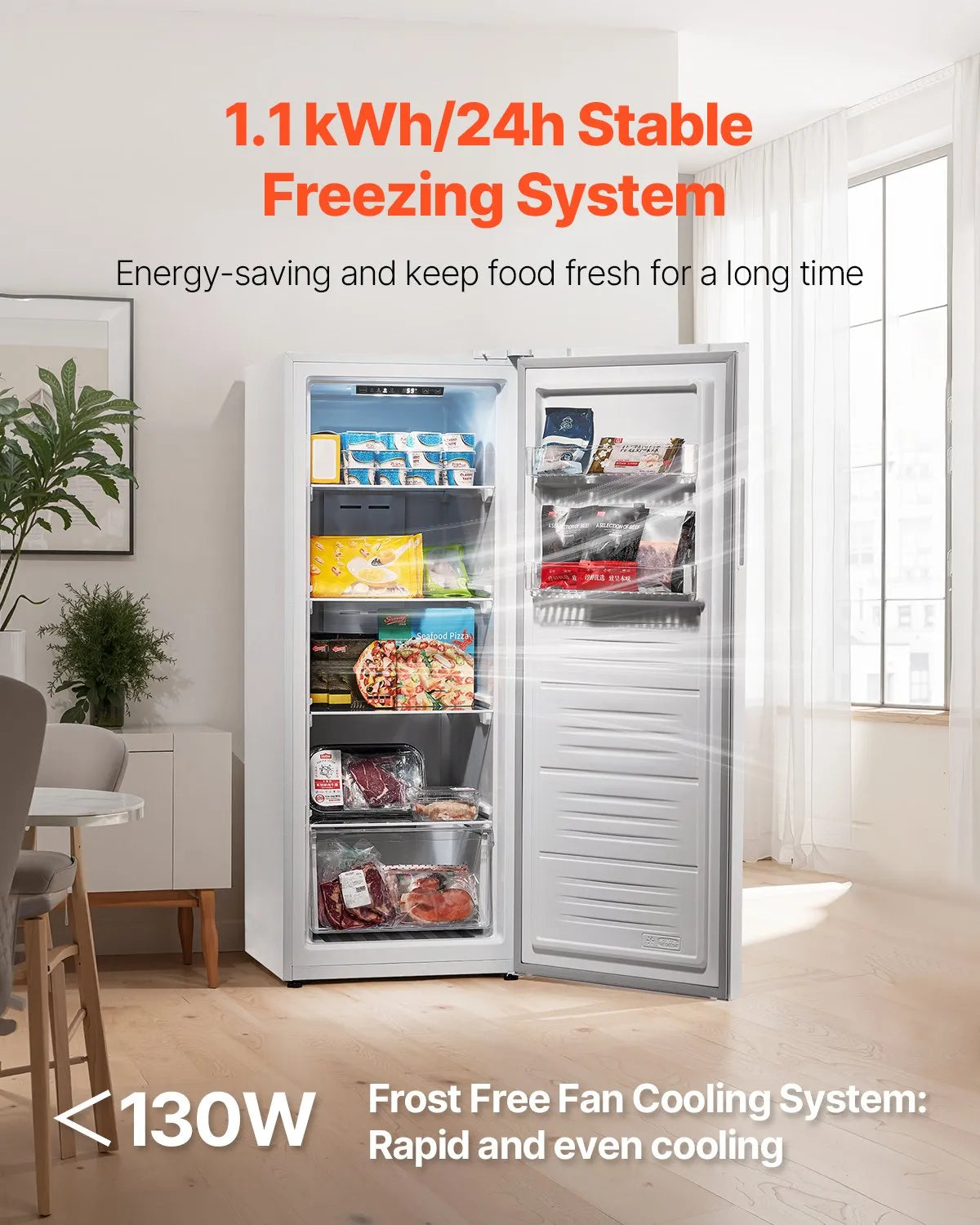 VEVOR Convertible Freezer/Refrigerator 11 Cu.Ft Frost Free Upright Freezer Home