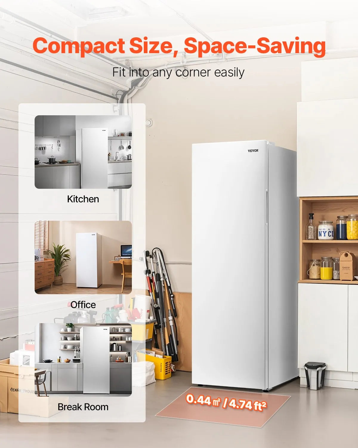 VEVOR Convertible Freezer/Refrigerator 11 Cu.Ft Frost Free Upright Freezer Home