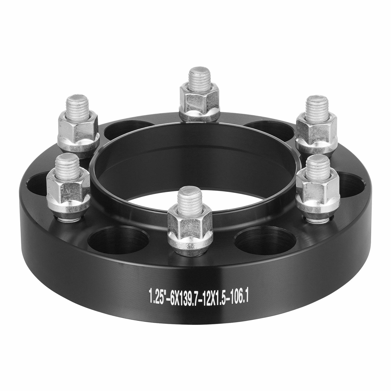 VEVOR 1.25" 6"x5.5" Wheel Spacers Wheel Adapters 6 Lug Forged Spacer 4 PCS Black