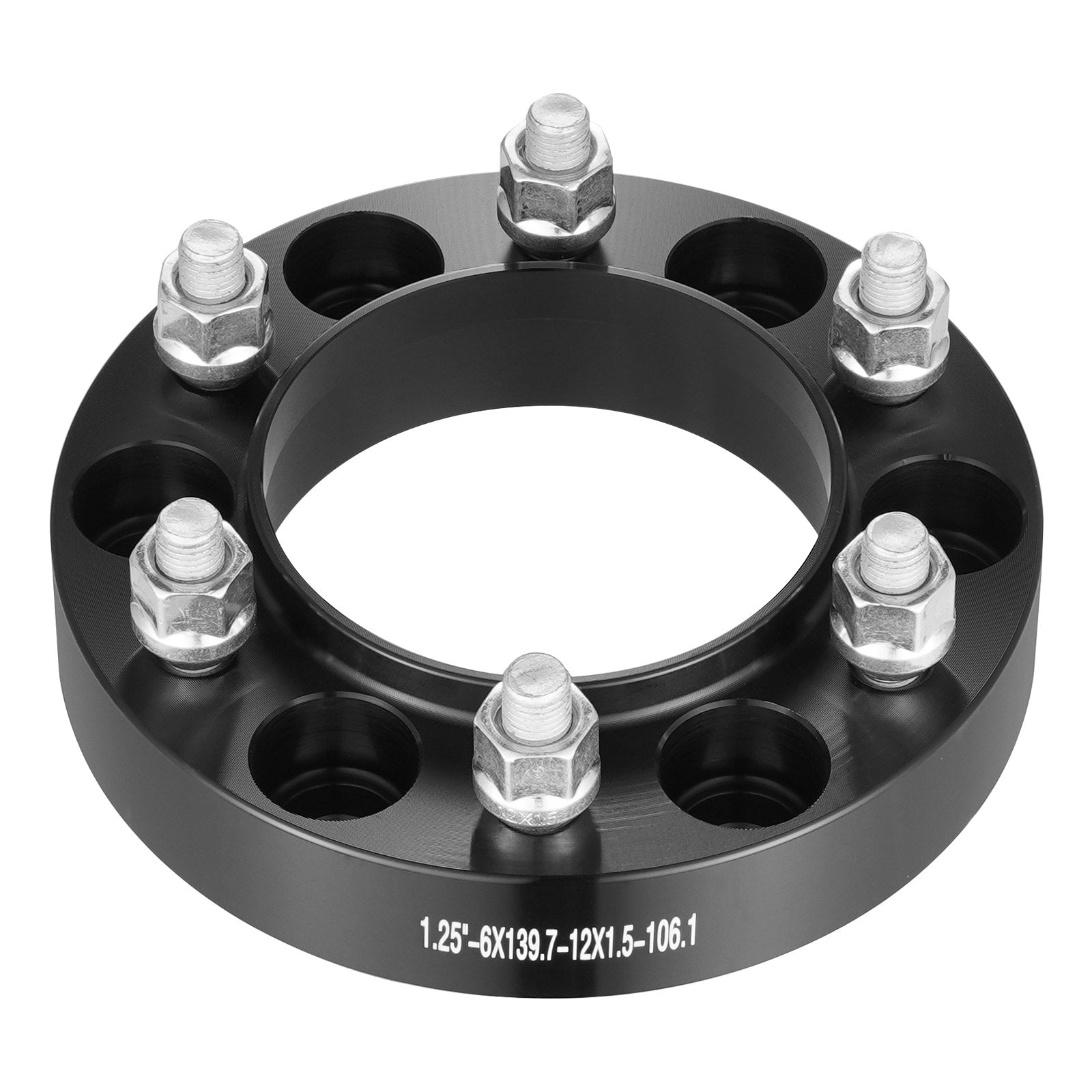 VEVOR 1.25" 6"x5.5" Wheel Spacers Wheel Adapters 6 Lug Forged Spacer 4 PCS Black
