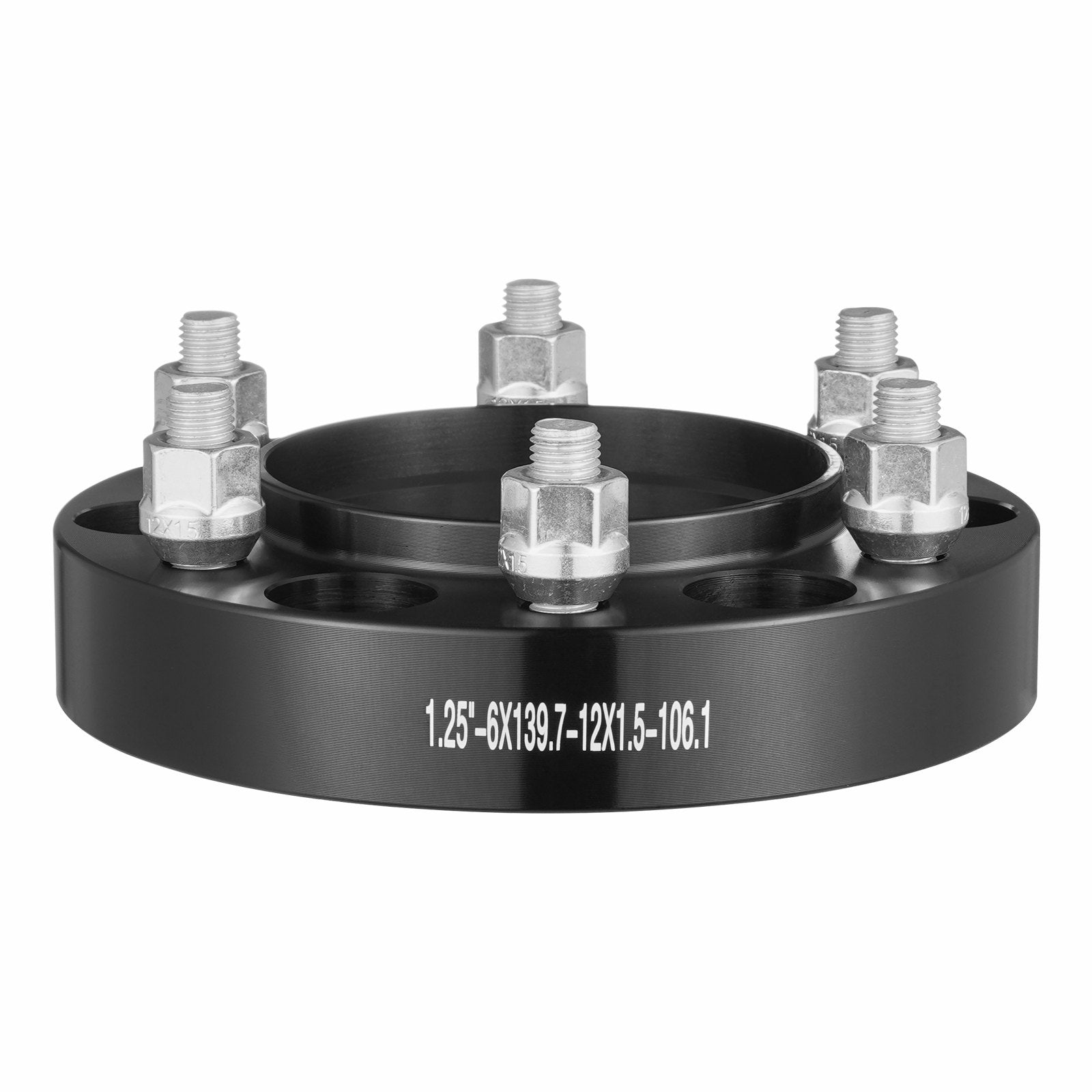 VEVOR 1.25" 6"x5.5" Wheel Spacers Wheel Adapters 6 Lug Forged Spacer 4 PCS Black