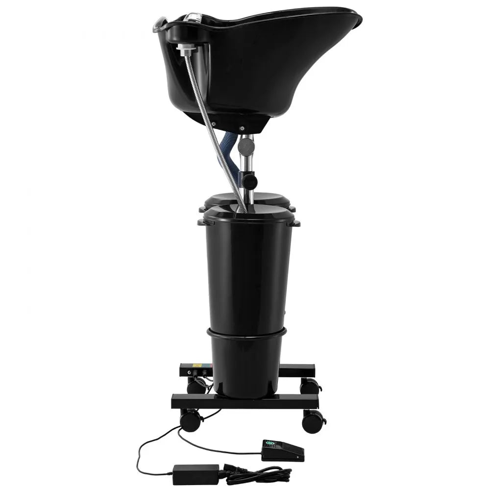 VEVOR Portable Shampoo Bowl with Drain Hose 2 Buckets Adjustable Height Salon Sink