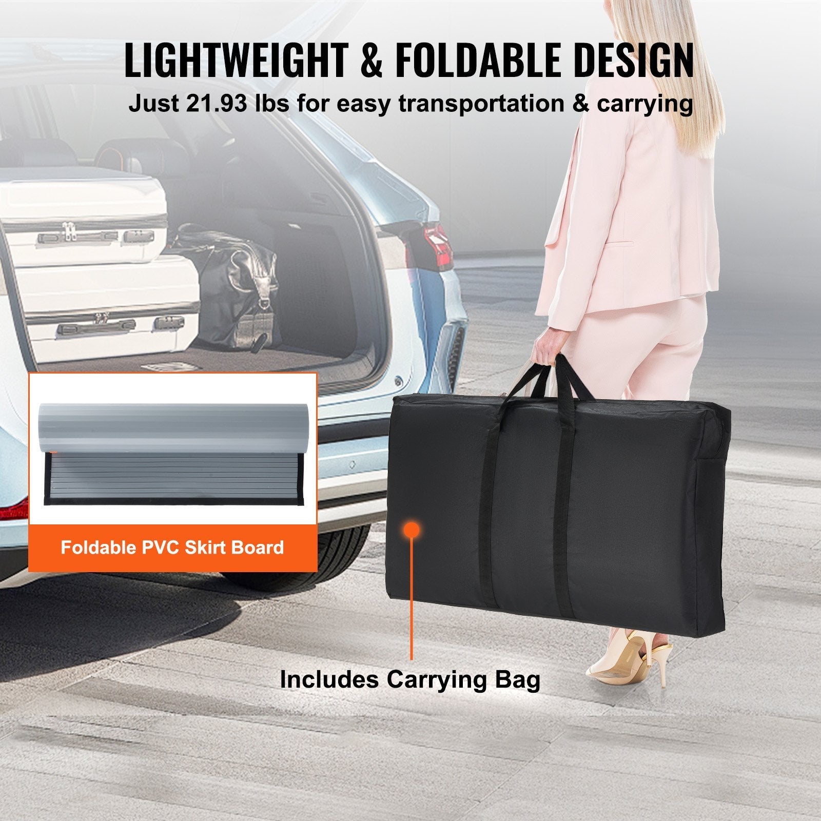 VEVOR Portable Tradeshow Podium Table, 35.43" x 19.29" x 37.01", Display Exhibition Counter Stand Booth Fair with Wall, Foldable Promotion Retail Bar Table Pop Up Podium Counter with Carrying Bag