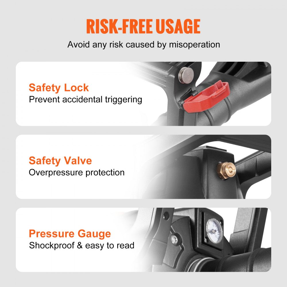 VEVOR Tire Bead Blaster, 150 PSI, Handheld 2.4 Gal/9 L Air Bead Seater, Portable Inflation Tool, 87-116 PSI for Trucks, ATVs, Cars, and Tractor Tire Repairs