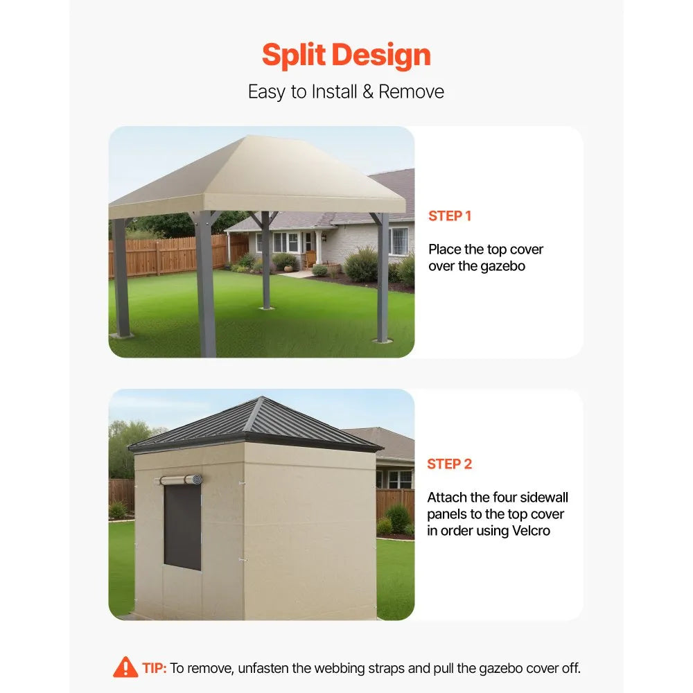 10' x 10' Winter Gazebo Cover with Sidewalls & Mesh Windows