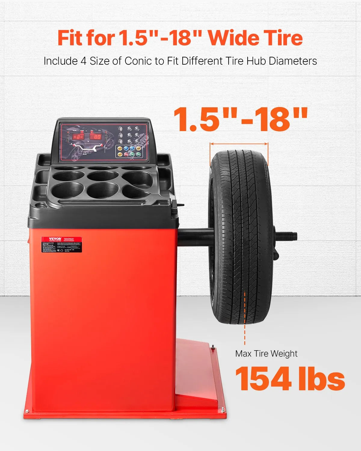 VEVOR Durable Tire Changer Machine Reinforced Tire Balancer with 18" Spindle