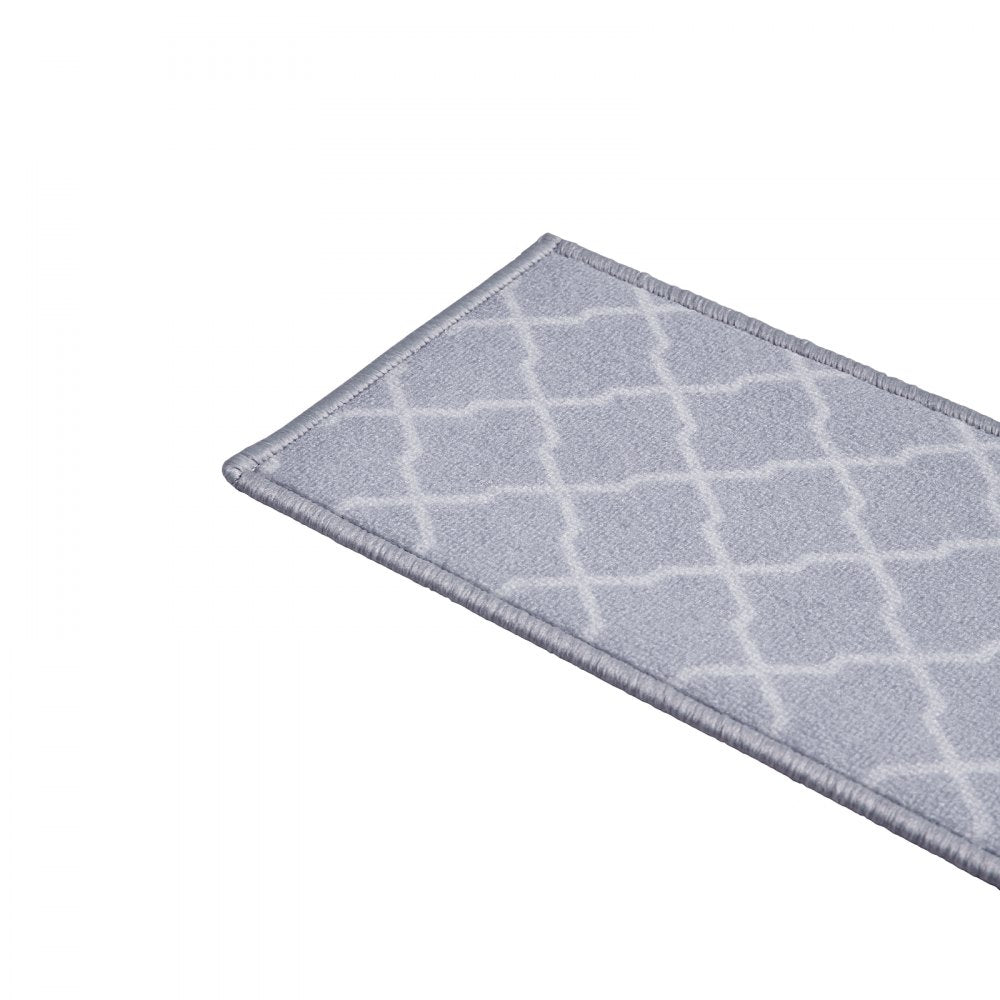 VEVOR Stair Treads, Stairs Carpet Non Slip 9" x 28", Indoor Stair Runner for Wooden Steps, Anti Slip Carpet Soft Edging Stair Rugs Mats for Kids Elders and Dogs, 15 pcs, Light Gray