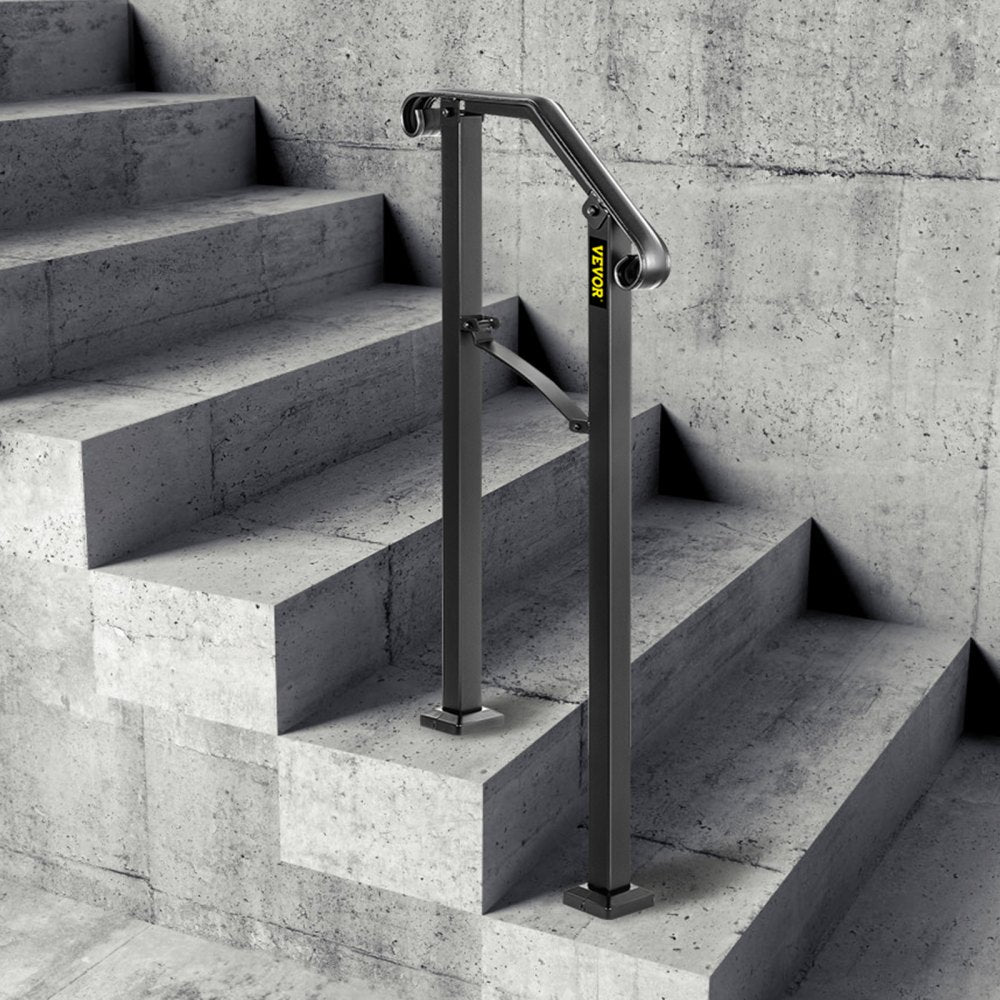 Fits 1 Step Handrail Arch #1 Matte Black Iron Powder Coating Brick Steps