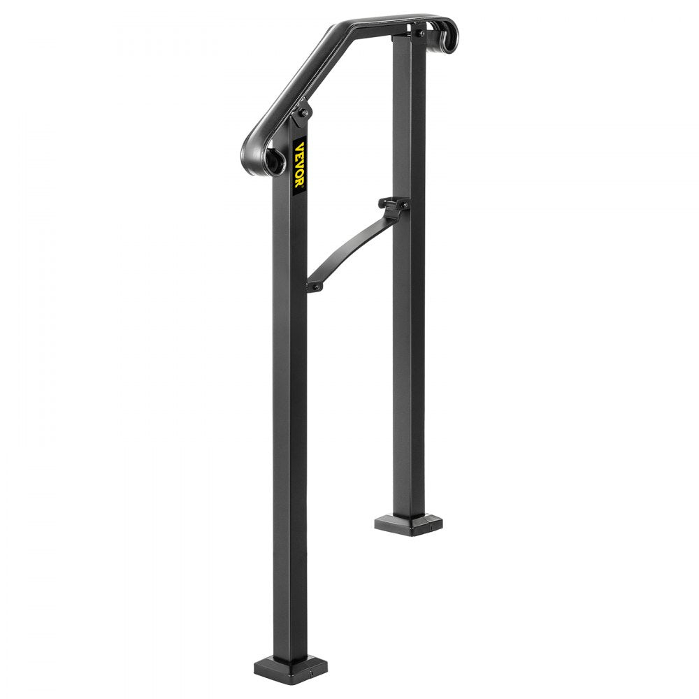 Fits 1 Step Handrail Arch #1 Matte Black Iron Powder Coating Brick Steps