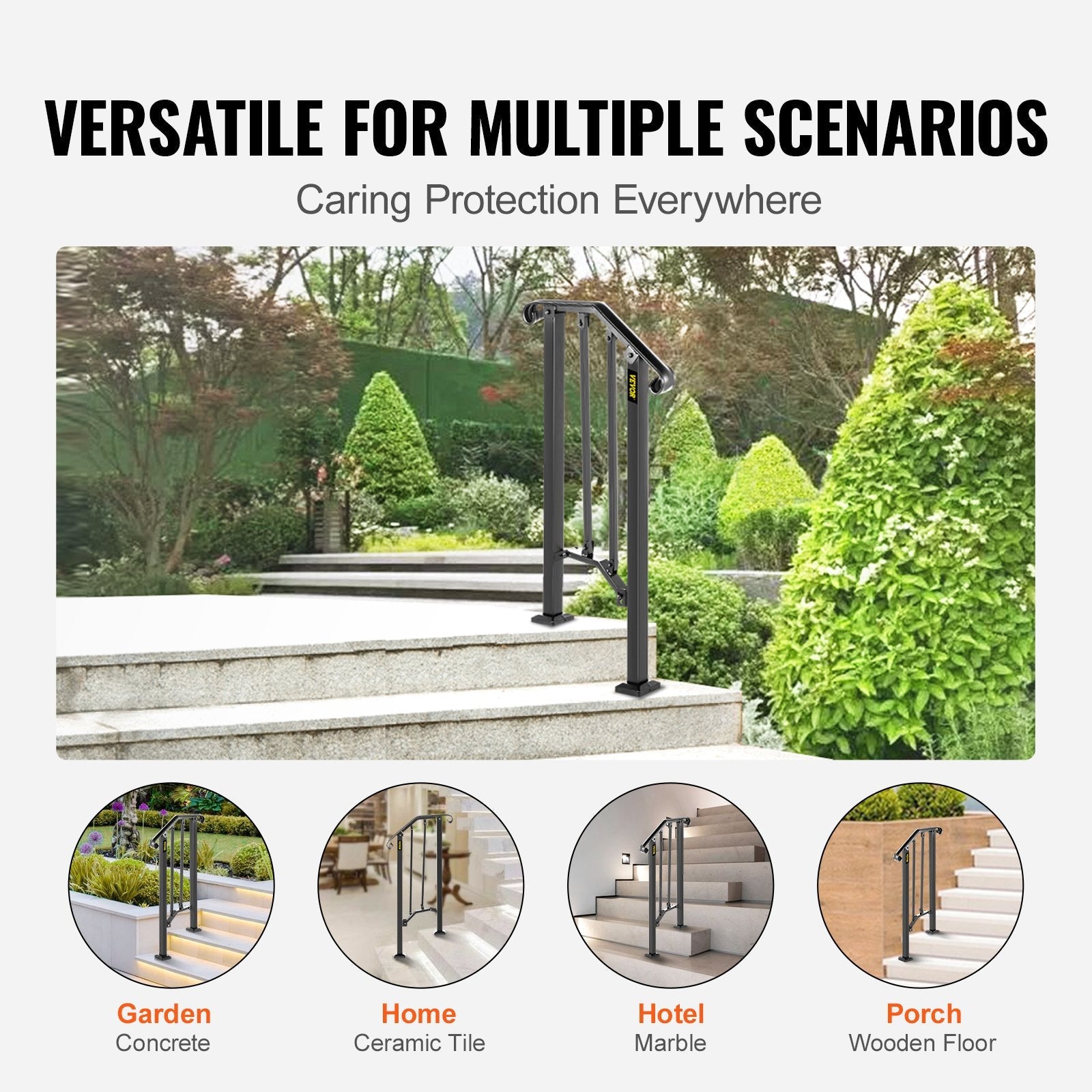 Fits 1 Or 2 Steps Handrail #1 Matte Black Brick Steps Hotels Paver Steps