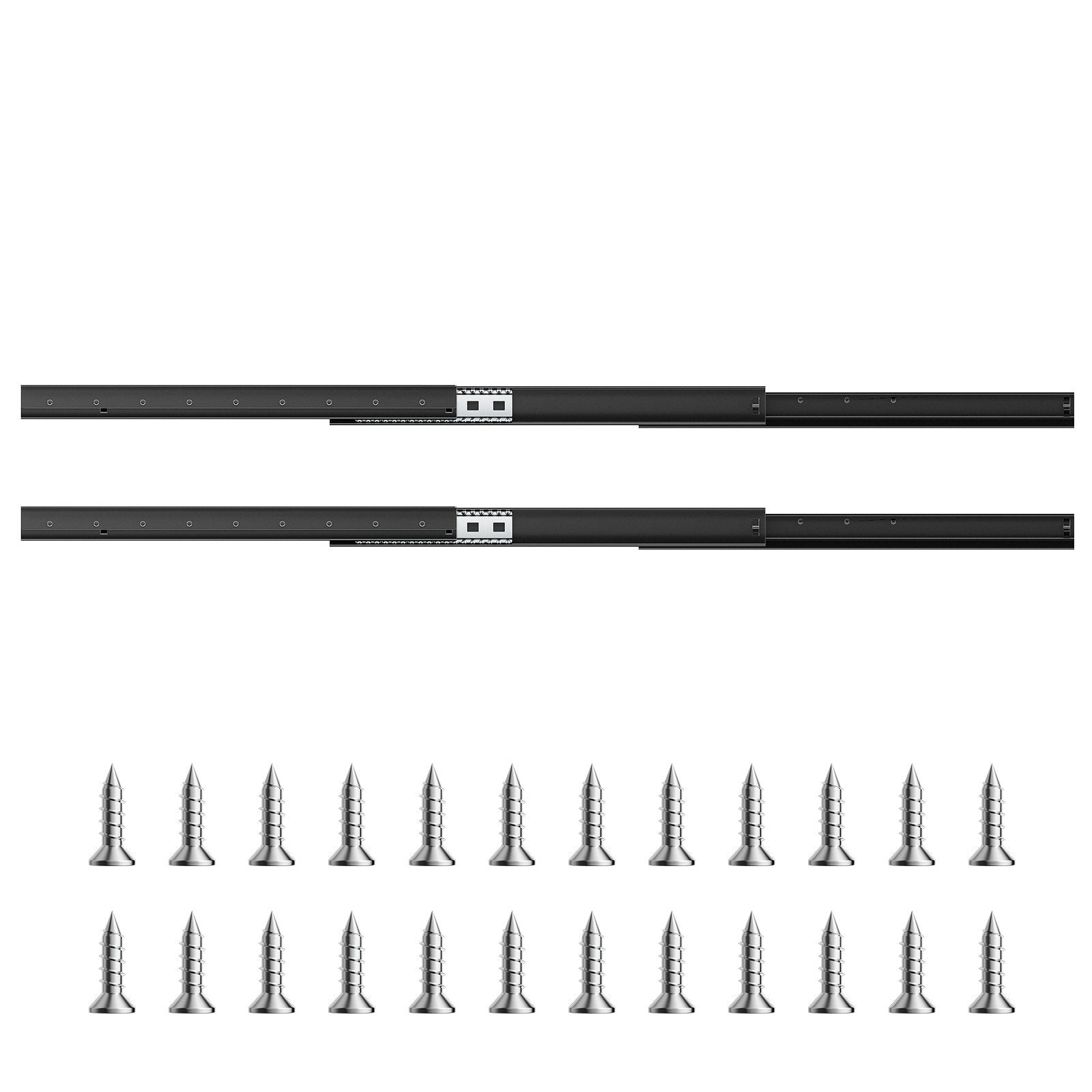 VEVOR Undermount Drawer Slides 24 inch Under Stair Cabinet Rails 260 LB Load