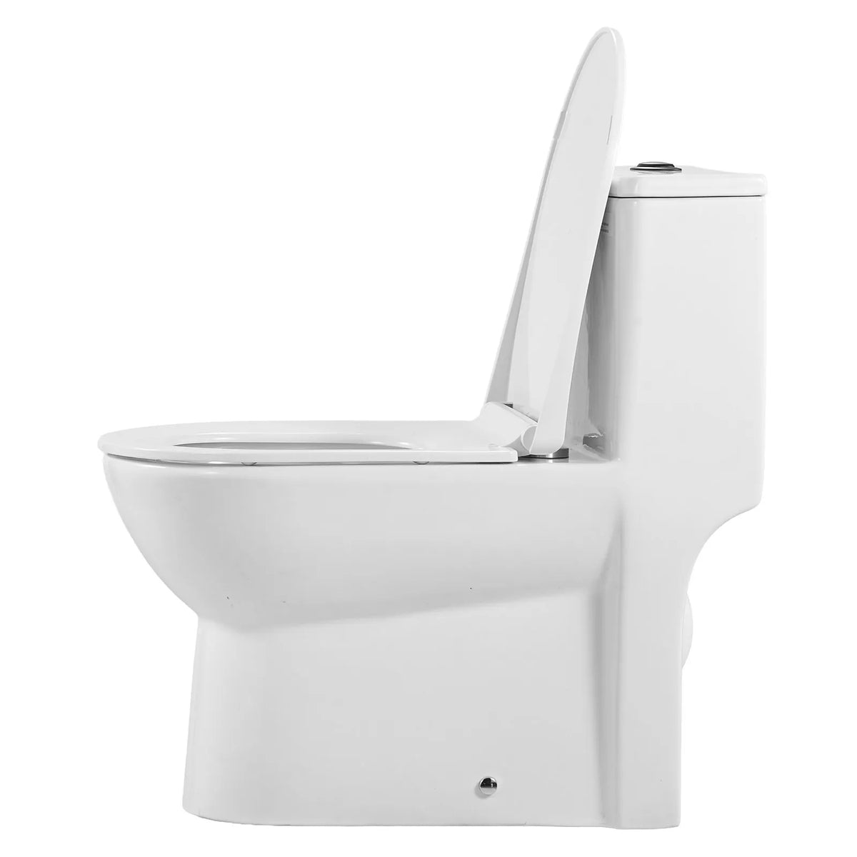 One-Piece Elongated Toilet with Dual Flush 1.1/1.6 GPF, 12" Rough-In & Soft-Close Seat – Black & White