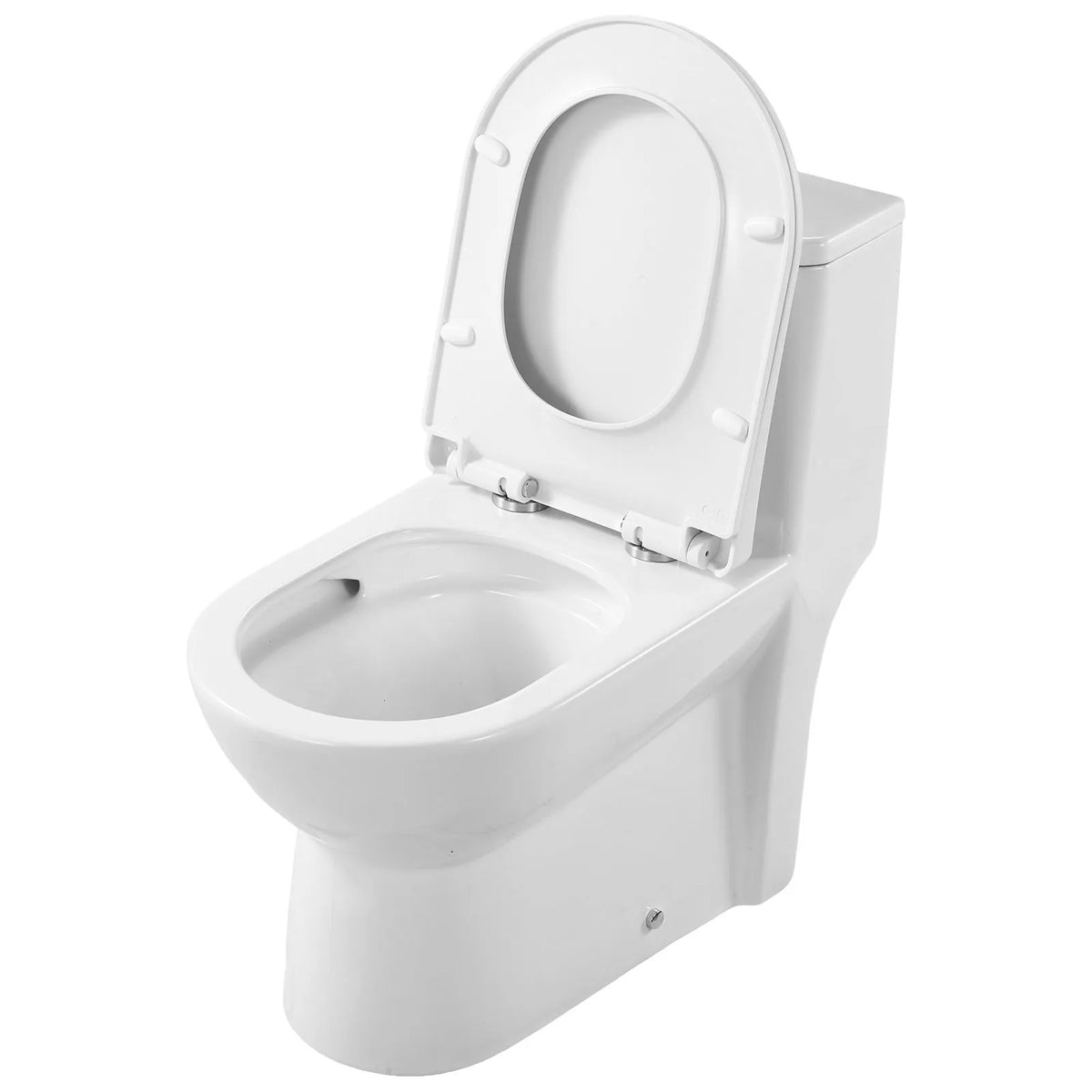 One-Piece Elongated Toilet with Dual Flush 1.1/1.6 GPF, 12" Rough-In & Soft-Close Seat – Black & White