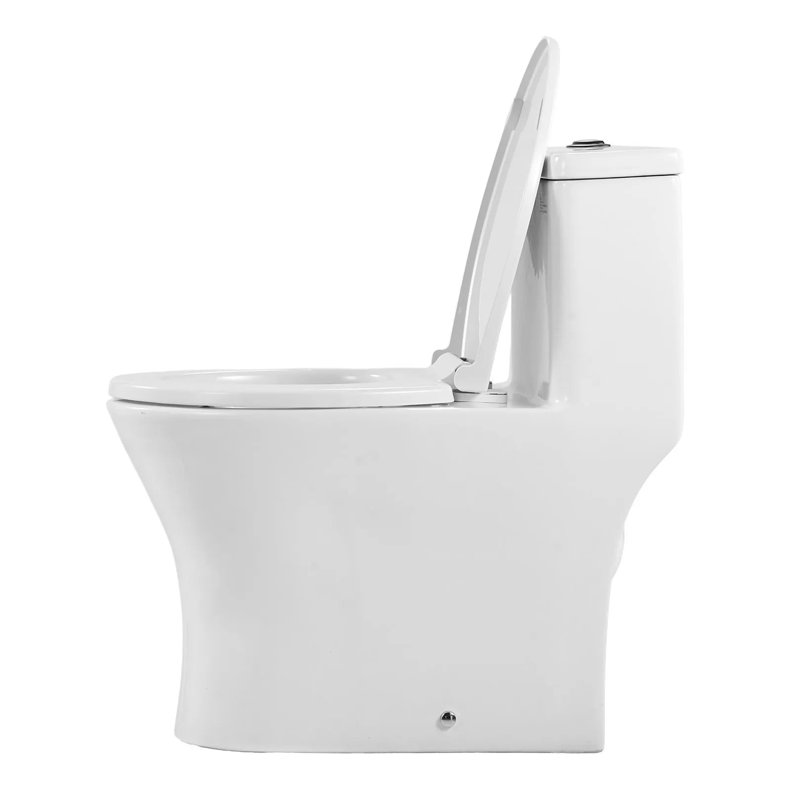VEVOR One-Piece Toilet, Elongated Toilet Vortex Dual-Flush 1.0/1.28 GPF, Toilets for Bathroom with Comfortable Chair Seat, Standard Height, Easy-Clean Skirted Design, 12 inch Rough-In, White + Black
