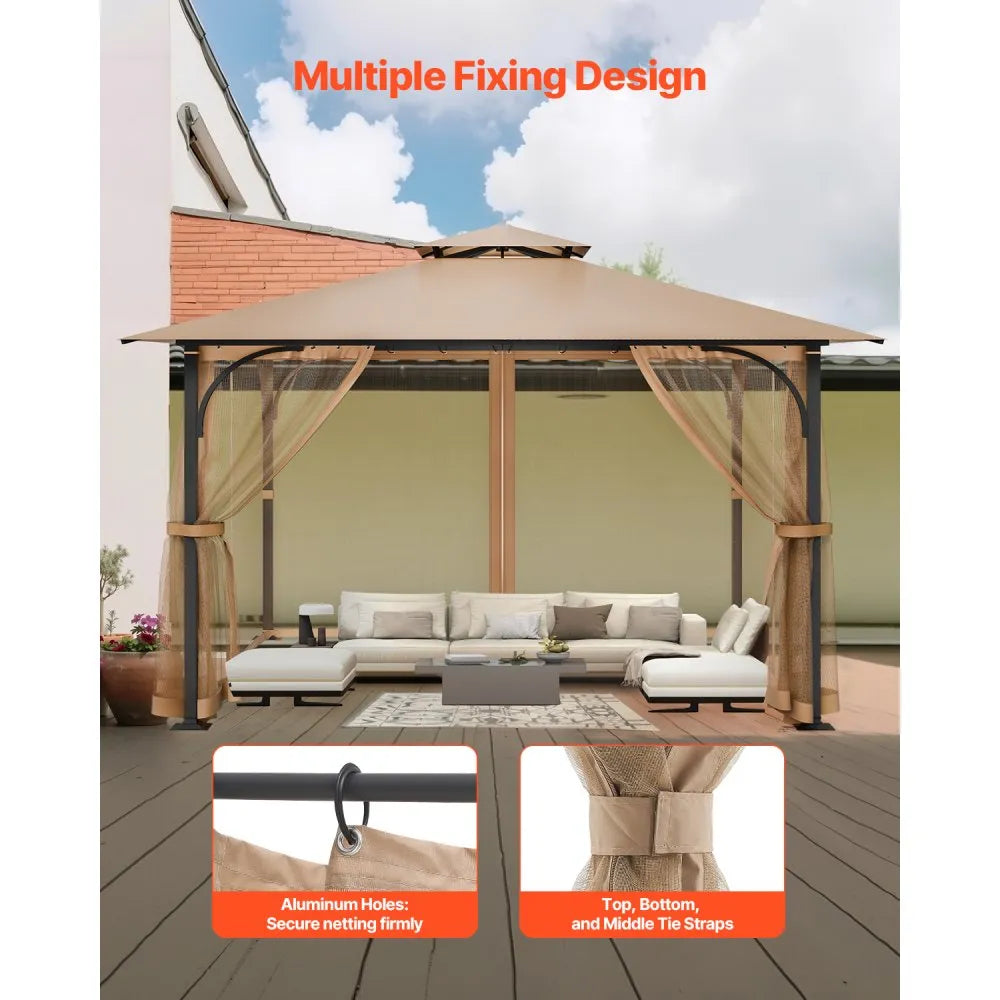 VEVOR Replacement Mesh Gazebo Netting Screen for 10x10x7 ft Patio, Net Only