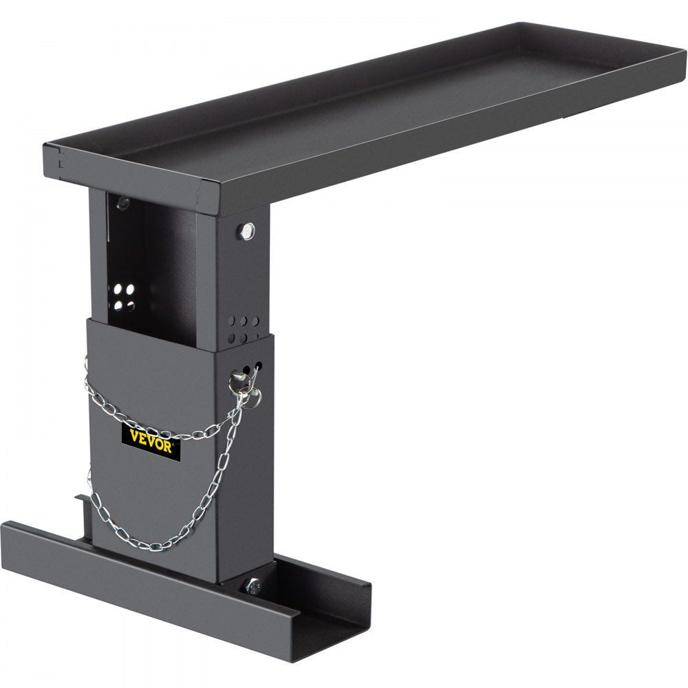 VEVOR 23.4x7.6-Inch Ladder Extender, Extension Ladder 12.25-19.7-Inch Adjustable Height Range, Ladder Leveling Tool, Stair Ladder Extension with Chain Pins in Steel for Stairs, in Black Powder Coated