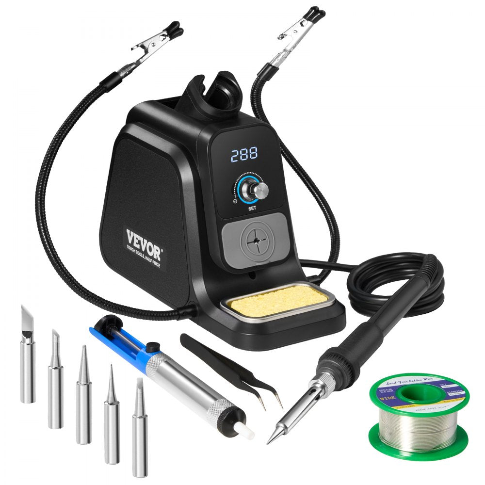 VEVOR Soldering Iron Station 80W LED Display Soldering Station Kit Helping Hands