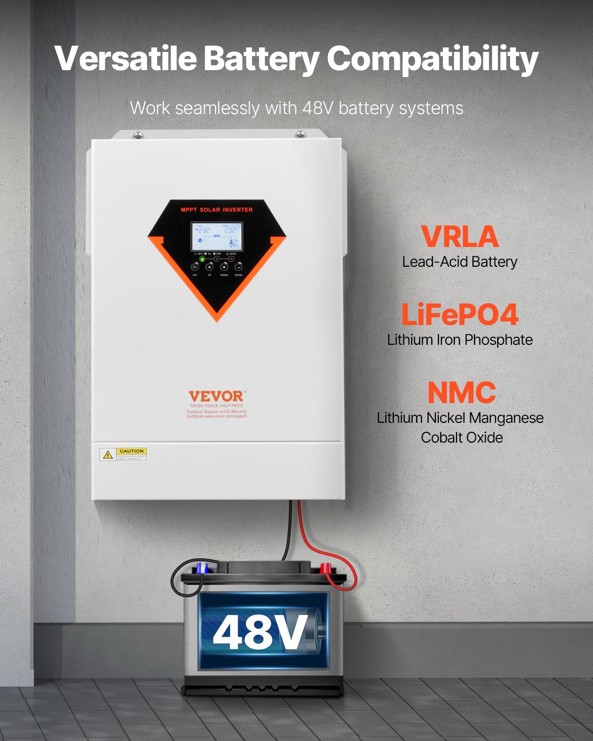 VEVOR Hybrid Solar Inverter Charger 6000W 220/230V Built-in 120A MPPT Controller